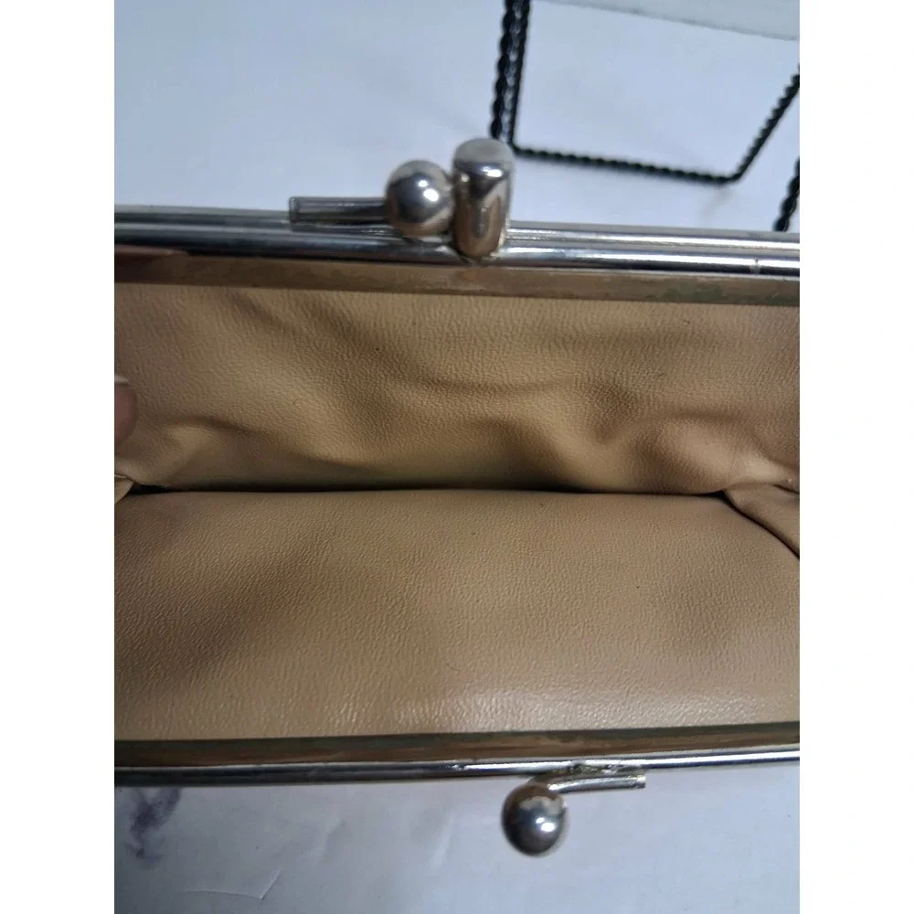 Vintage Rolfs Leather Embossed Floral Coin Kiss Lock Wallet Brown Tri Fold‎ READ